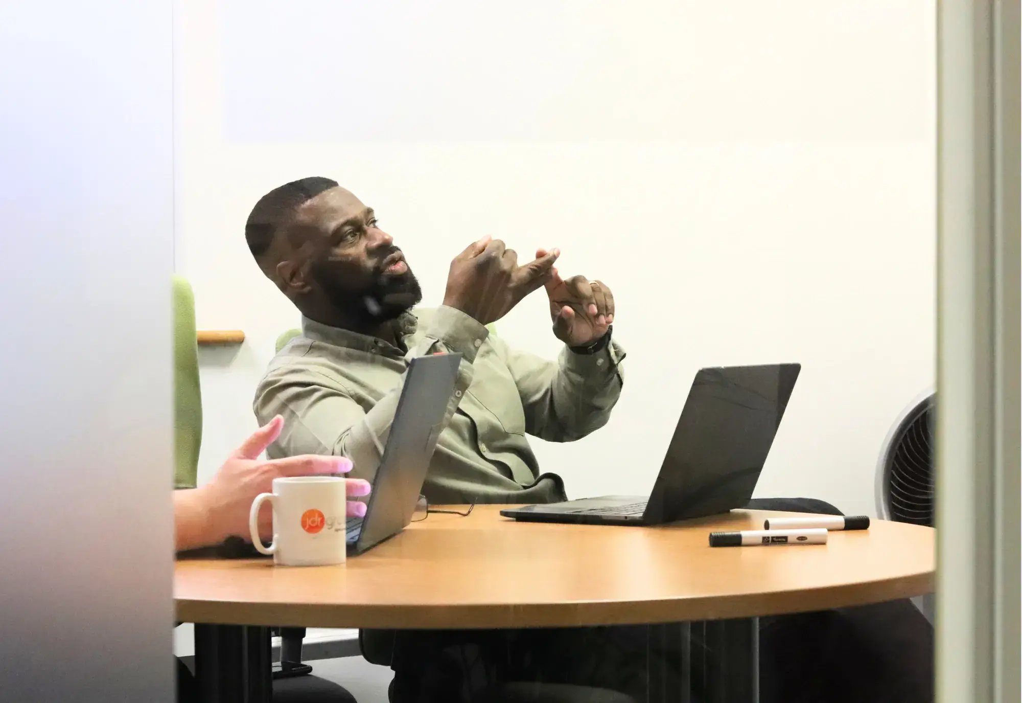 Dan in a meeting